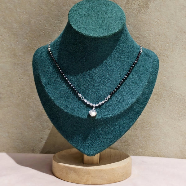 Crystal Wave Silver Mangalsutra
