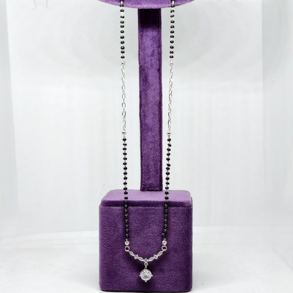 Crystal Wave Silver Mangalsutra
