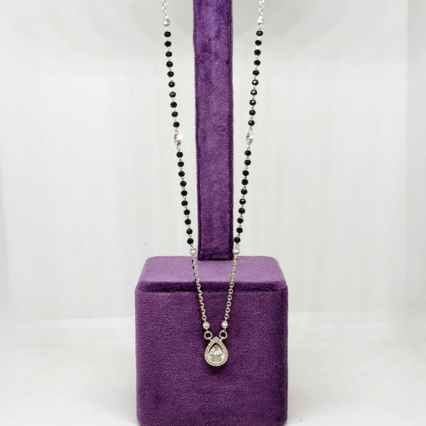 Crystal Wave Silver Mangalsutra