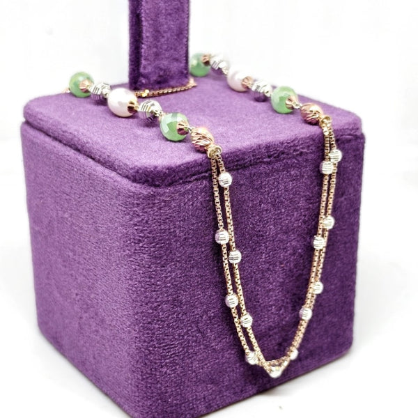 Antique Rose Aura Silver Necklace