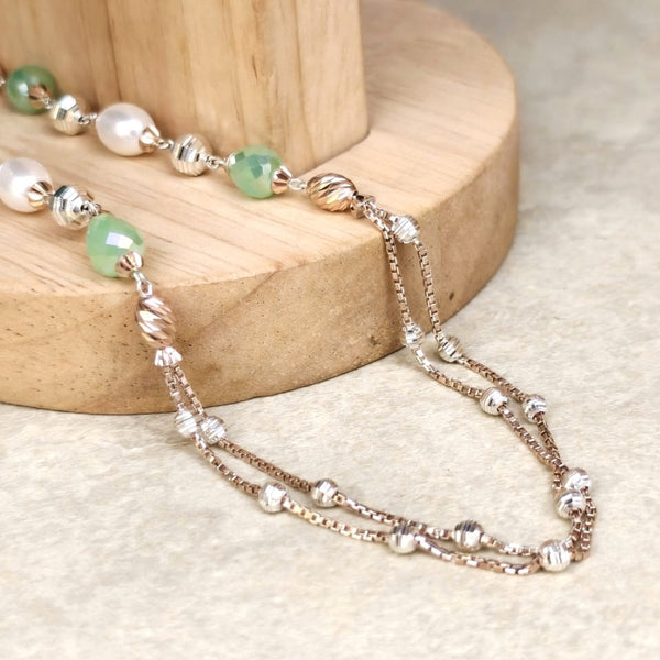 Antique Rose Aura Silver Necklace