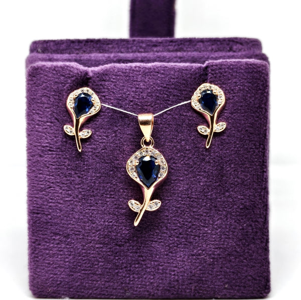 Rose Heritage Silver Earrings Pendent Duo