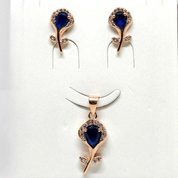 Rose Heritage Silver Earrings Pendent Duo