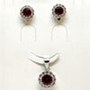 Heritage Bloom Silver Earrings Pendant Set