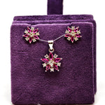 Imperial Silver Charm Earrings Pendent Set