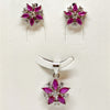 Imperial Silver Charm Earrings Pendent Set