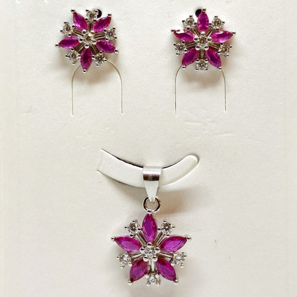 Imperial Silver Charm Earrings Pendent Set