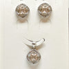 Antique Blossom Silver Earring Pendent Duo