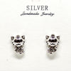 Cute Teddy Charm Silver Earrings