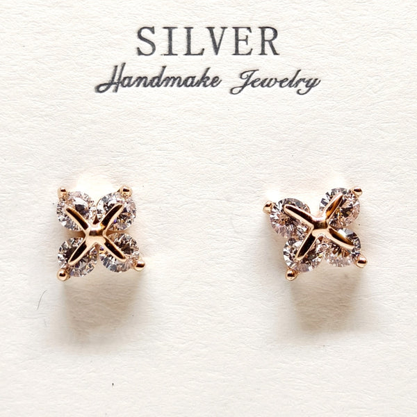 Rose Glow Silver Earrings
