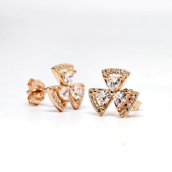 Velvet Rosé Drops Silver Earrings