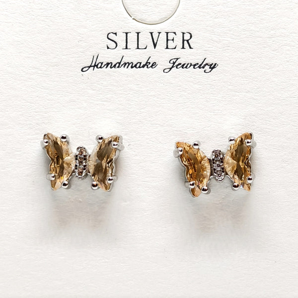 Elysian Butterfly Curve Silver Earrings