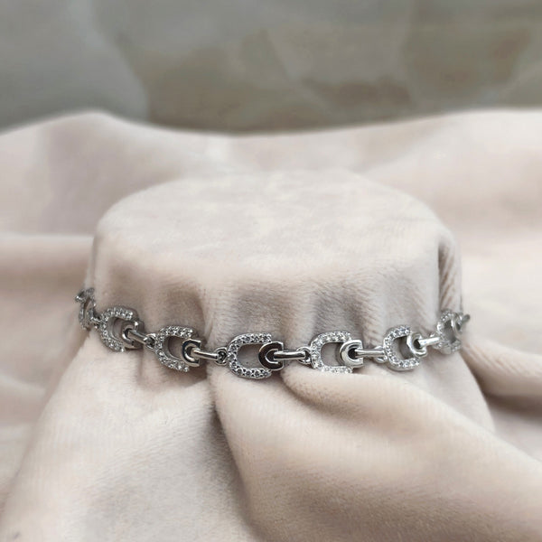 Elegant Gold Chain Silver Bracelet