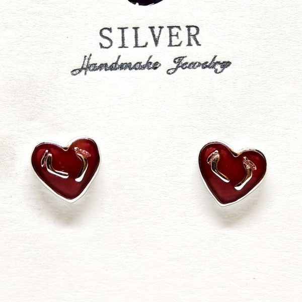 Twinkle Heart Silver Earrings