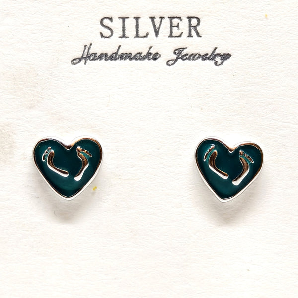 Silver Heart Love Earrings