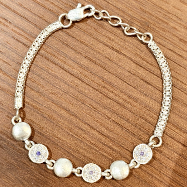 Elegant Round Link Silver Bracelet