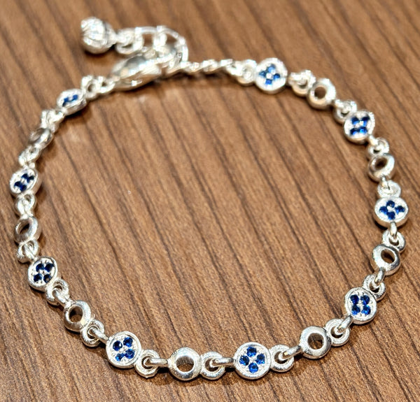 Minimalist Round Charm Silver Bracelet
