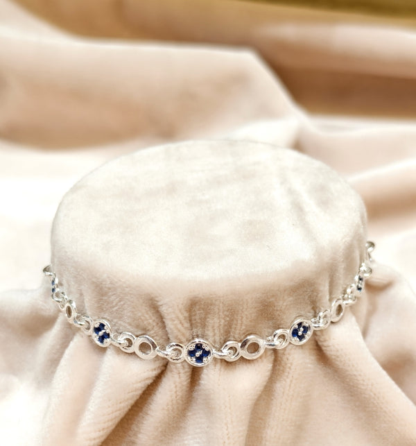 Minimalist Round Charm Silver Bracelet
