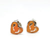 Double Heart Charm Silver Earrings