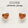 Double Heart Charm Silver Earrings