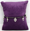 Midnight Black Bead Silver Bracelet