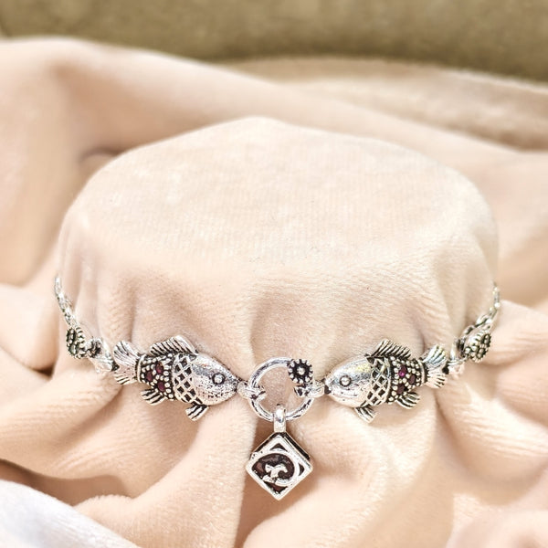Fish Charm Silver Bracelet