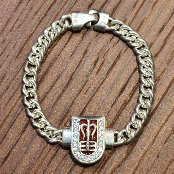 Mahadev Trishul Silver Bracelet