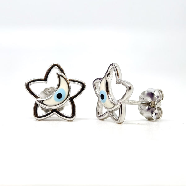 Evil Eye Sterling Silver Earrings