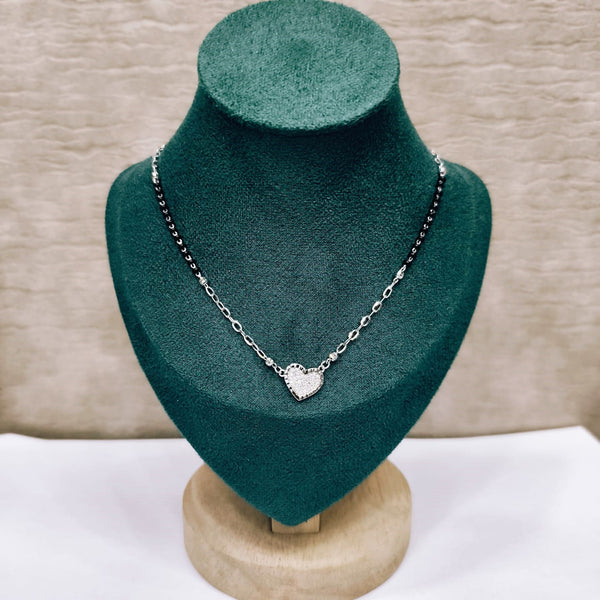 Heart Love Silver Mangalsutra