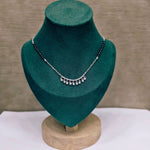 Crystal Drop Silver Mangalsutra