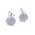 Classic Halo Sterling Circle Silver Earrings