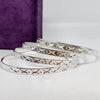 Crystal Accent Sterling Silver Bangle