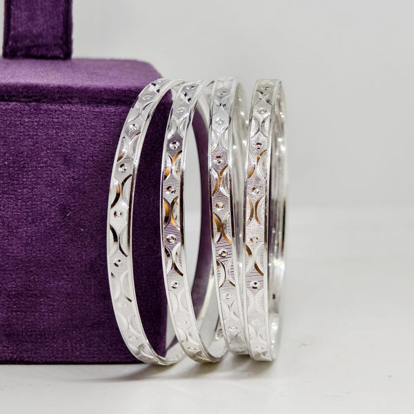 Crystal Accent Sterling Silver Bangle