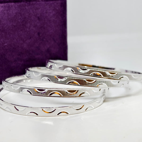 Elegant Charm Sterling Silver Bangle Set