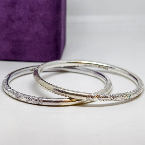 Textured Wave Sterling Silver Bangle