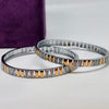 Blush Luxe Diamond Rose Gold Silver Bangle