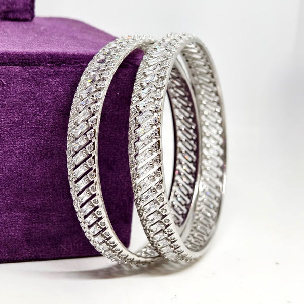 Aurora Crystal Diamond Silver Bangle
