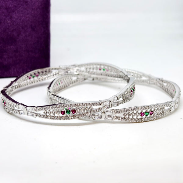 Starlight Grace Diamond Silver Bangle