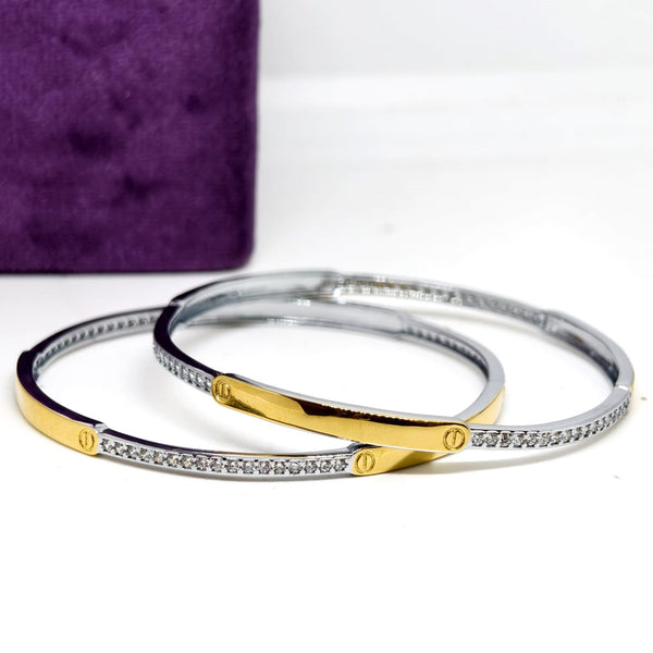 Aurora Rose Diamond Sterling Bangle