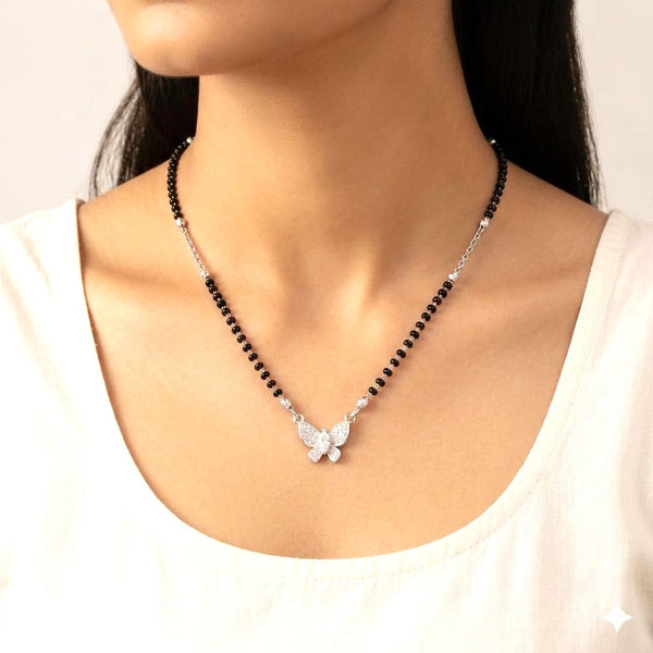 Butterfly Charm Silver Mangalsutra