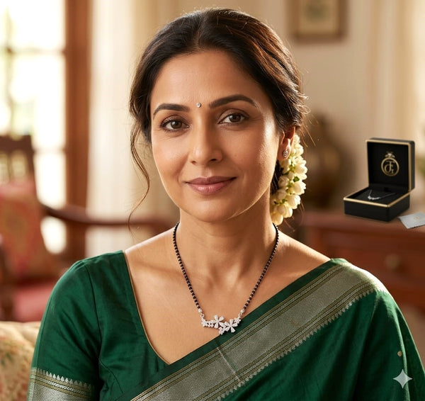 Crystal Touch Silver Mangalsutra