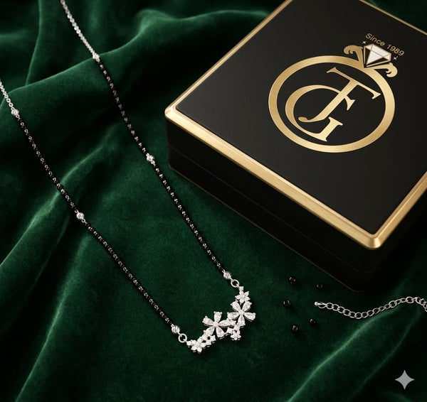 Crystal Touch Silver Mangalsutra