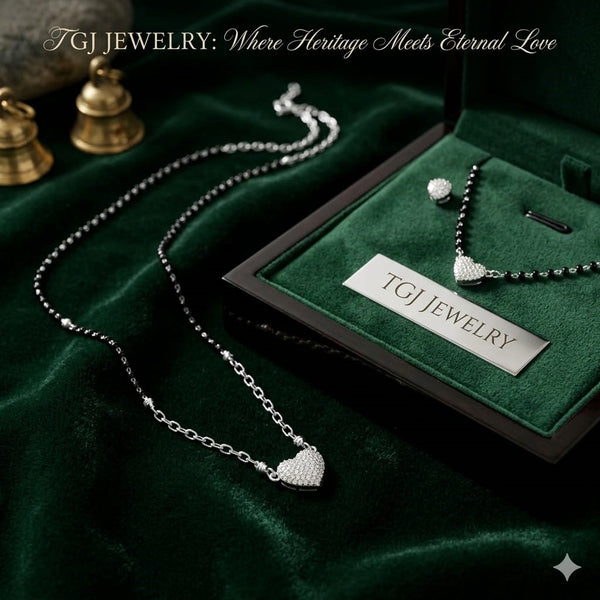 Heart Love Silver Mangalsutra