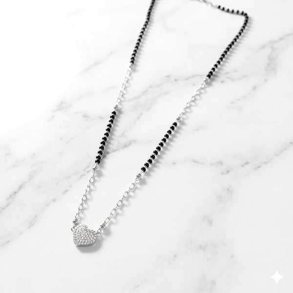 Heart Love Silver Mangalsutra