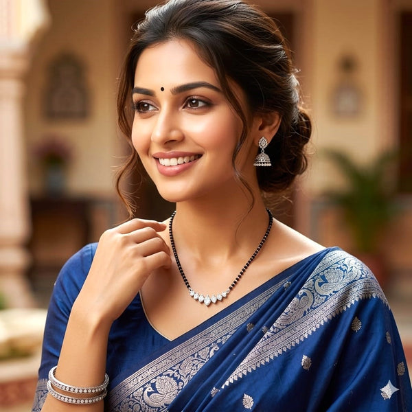Minimal Style Silver Mangalsutra