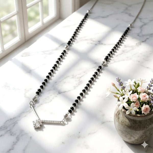 Elegant Curve Silver Mangalsutra
