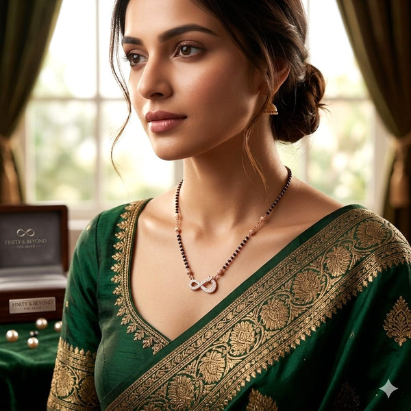 Rose Gold Infinity Silver Mangalsutra