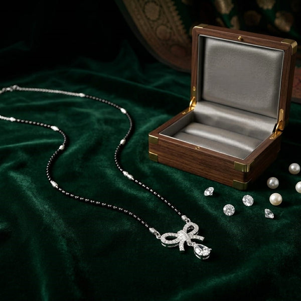 Pearl Charm Silver Mangalsutra