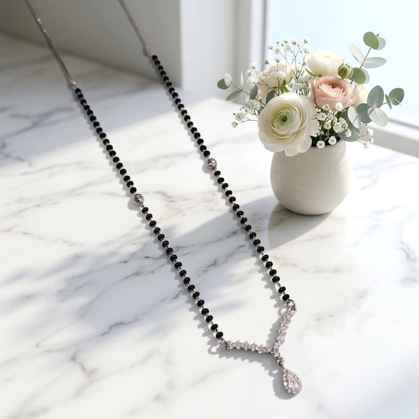 Crystal Touch Silver Mangalsutra