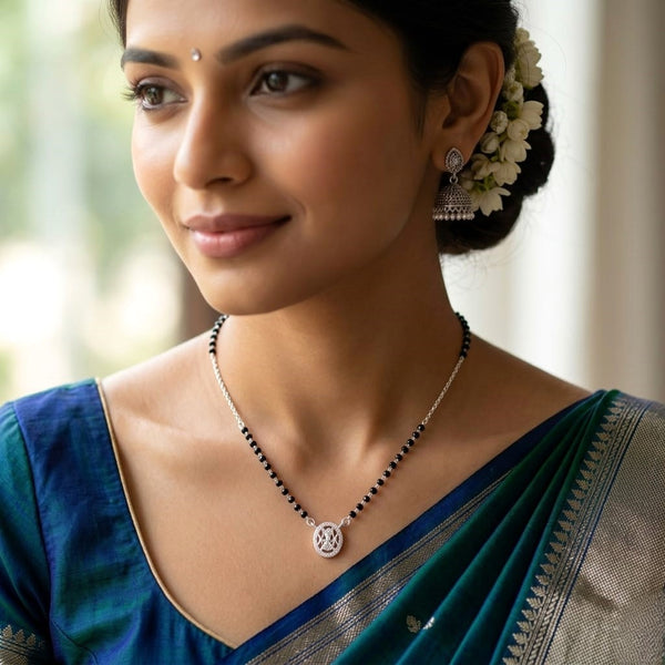 Modern Style Silver Mangalsutra